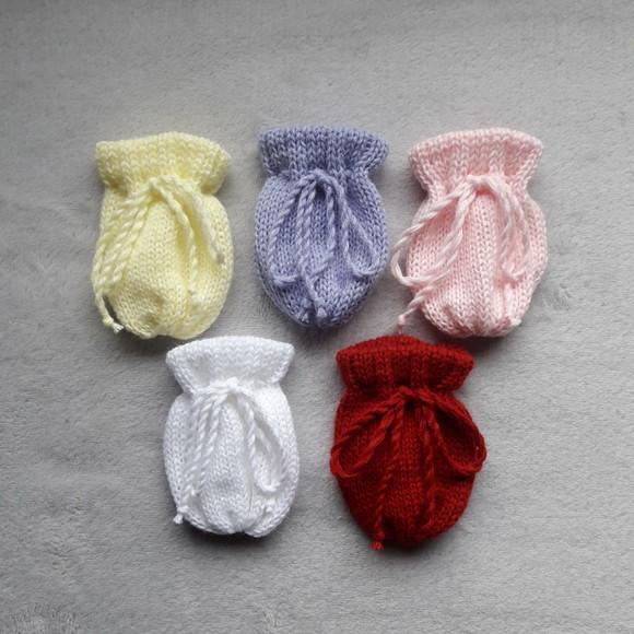 Combo Luvas em Tricô para Bebê Maternidade