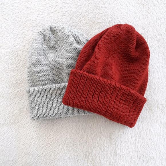 Combo Toucas Infantil Cinza e Vermelho Cereja