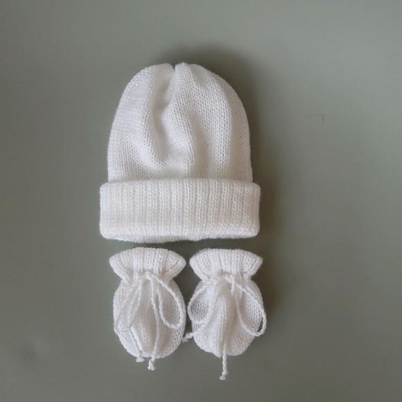 Gorro E Luvas Rn Maternidade Branco