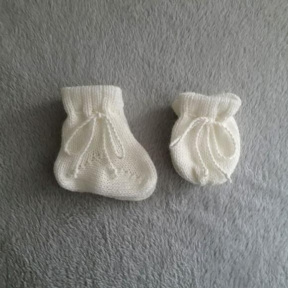 Meias e Luvas para Bebê Off White