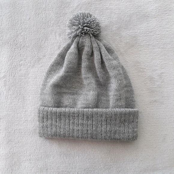 Touca Gorro Adulto Unissex Pompom Cinza