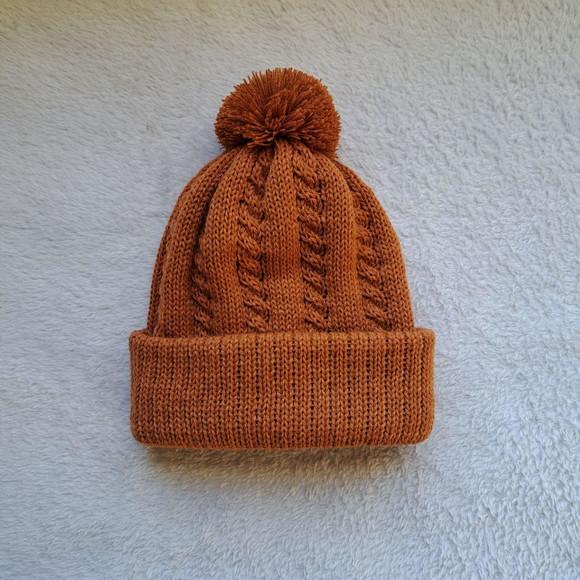 Touca Gorro Pompom Bebê Caramelo