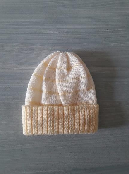 Touca para Recém Nascido Off White e Bege Claro