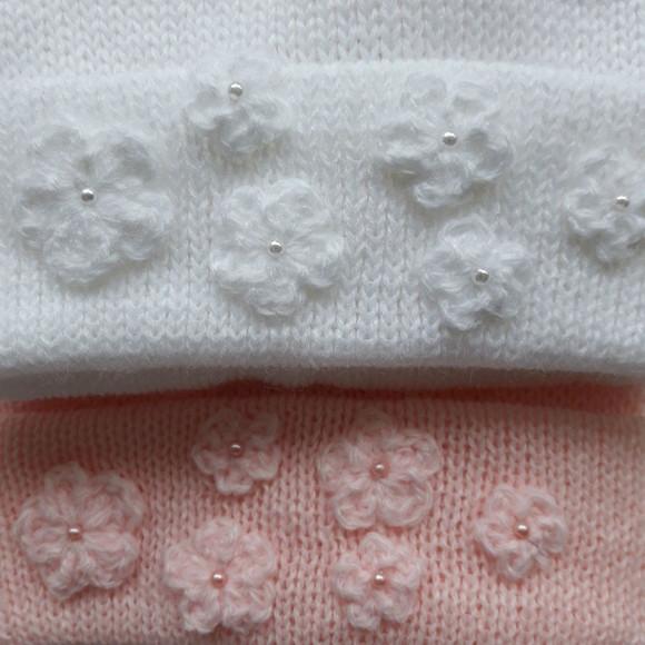 Toucas e Luvas Bebe Rn Rosa e Branca