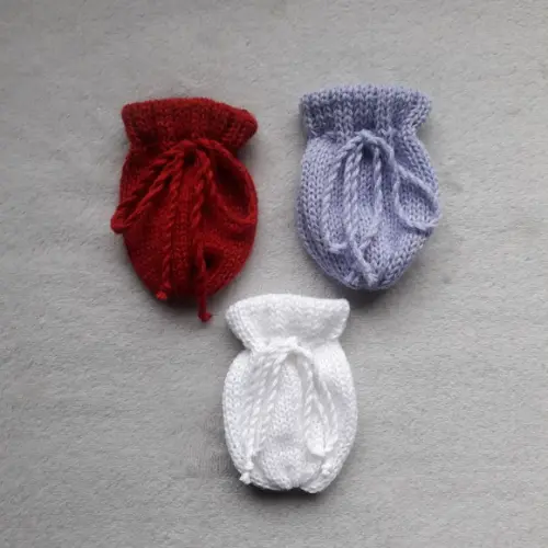 Combo Luvas em Tricô para Bebê Maternidade