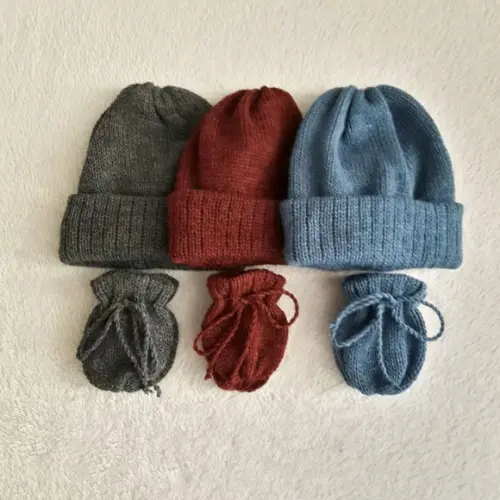 Combo Três Kits Toucas e Luvas para Bebê