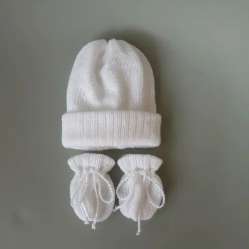 Gorro E Luvas Rn Maternidade Branco