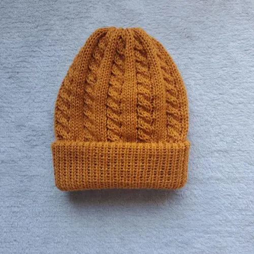 Touca Gorro Bebê Amarelo Mostarda