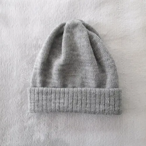 Touca Gorro Lã Adulto Unissex Cinza