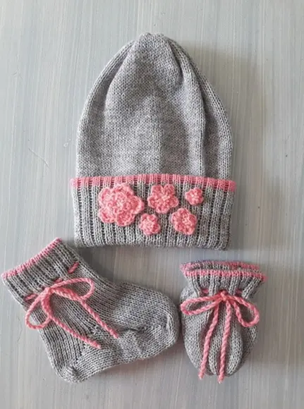 Touca, Meias e Luvas para Bebê em Trico e Croche