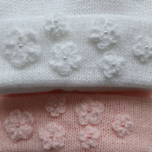 Toucas e Luvas Bebe Rn Rosa e Branca