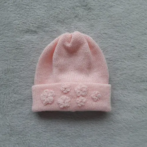 Touquinha de Trico e Crochê para Bebê Rn