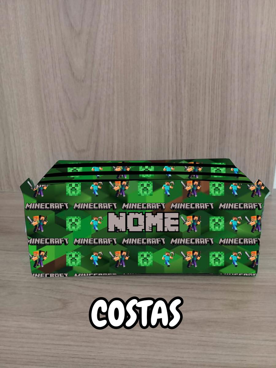 Estojo Escolar com 4 Zíperes Minecraft