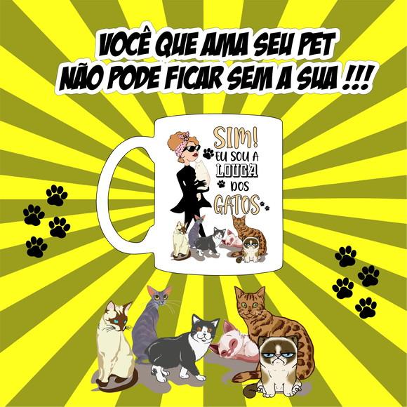 Caneca Louca dos Gatos