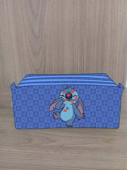Estojo Escolar 4 Zíperes Stitch