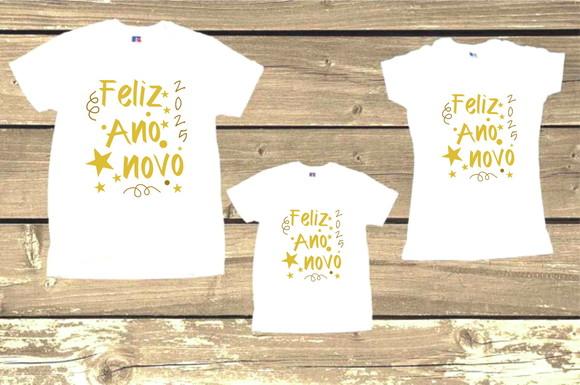 Kit 7 Camisetas Feliz Ano Novo 2026