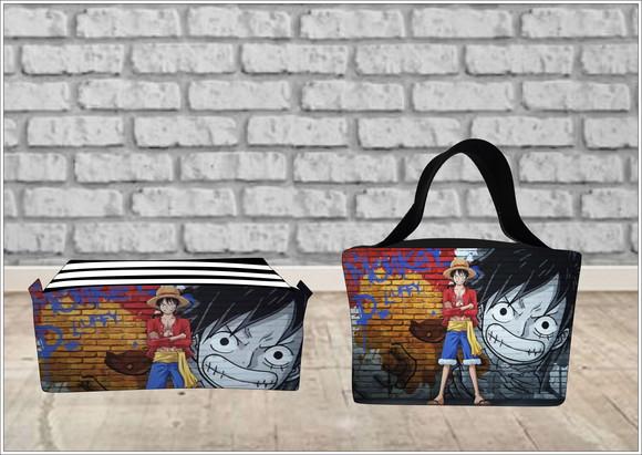 Kit Escolar Lancheira Térmica + Estojo de 3 Zíperes One Piece