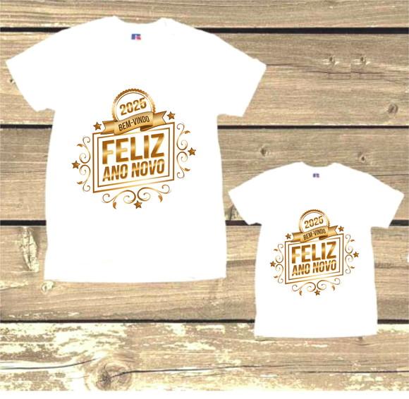 Kit 2 Camisetas Feliz 2026 em Família
