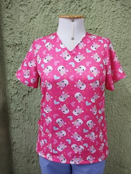 Scrub Cirúrgico Pijama Hospitalar com 2 Bolsos Unicórnio