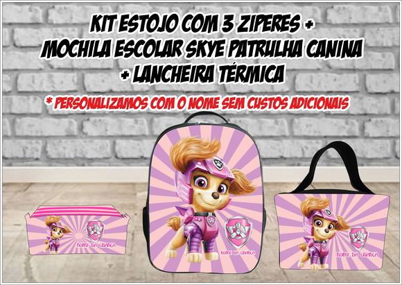 Kit Escolar Mochila com Lancheira e Estojo Skye
