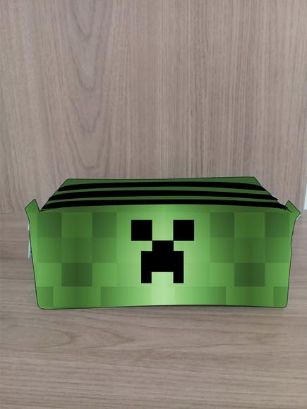 Estojo Escolar com 4 Zíperes Minecraft