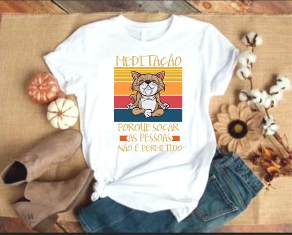 Camiseta Meditação Porque Socar Não É Permitido #3