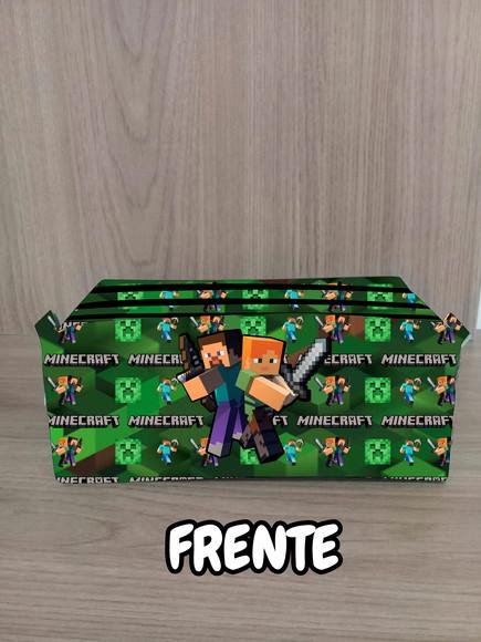 Estojo Escolar com 3 Zíperes Minecraft