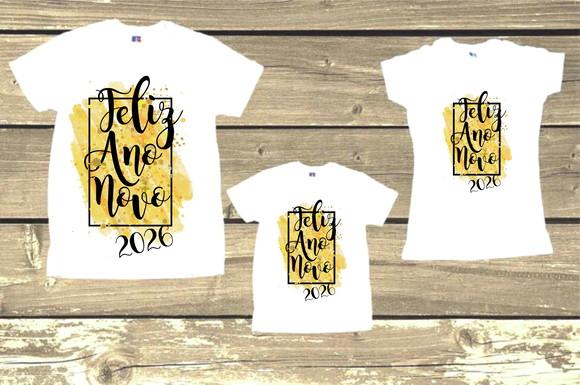 Kit 3 Camisetas Personalizadas Feliz Ano Novo 2026