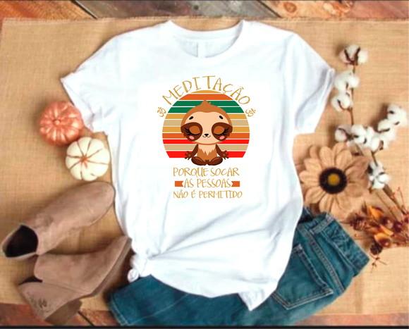 Camiseta Meditação Porque Socar Não É Permitido #2