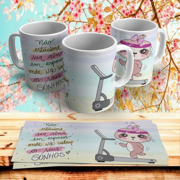 Caneca Preguiça Correndo na Esteira