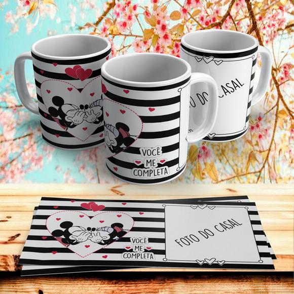 Caneca Dia dos Namorados Você me Completa com Foto