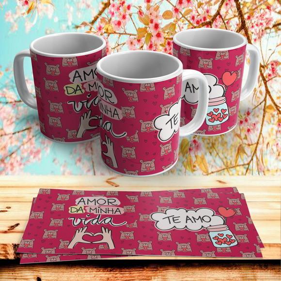 Caneca Dia dos Namorados Amor da minha Vida Te Amo