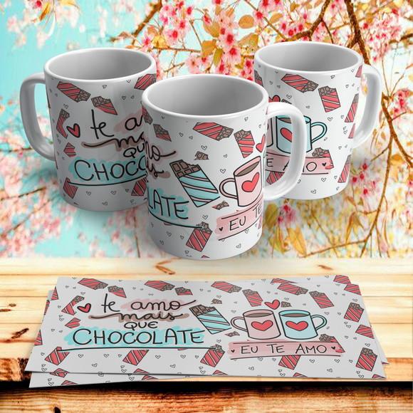 Caneca Dia dos Namorados Te amo mais que Chocolate