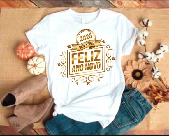Camiseta Feliz Ano Novo Feliz 2026