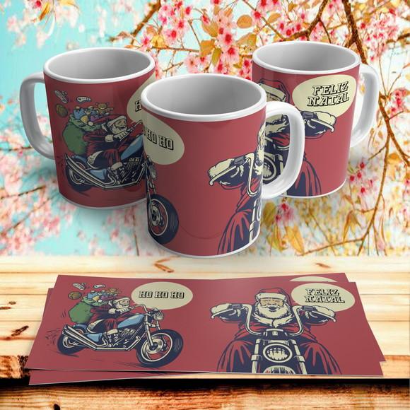 Caneca Papai Noel Motoqueiro