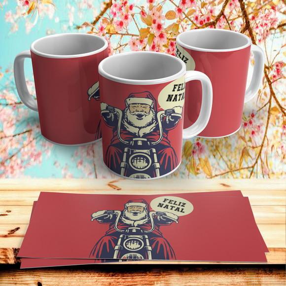 Caneca Papai Noel Motoqueiro