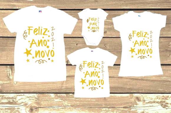 Kit com 4 Camiseta Feliz 2026