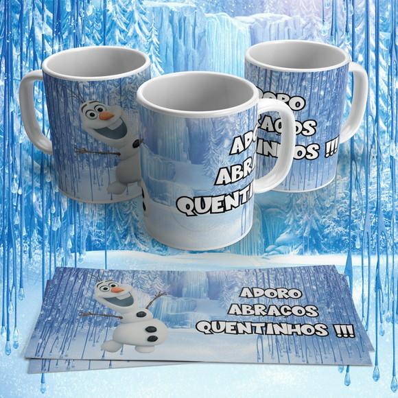 Caneca Olaf Adoro Abraços Quentinhos