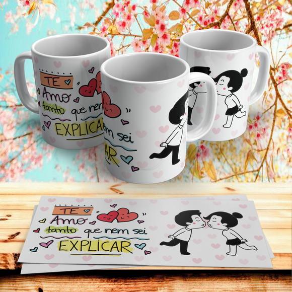 Caneca Dia dos Namorados Te Amo tanto que nem sei explicar .
