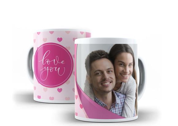 Caneca Dia dos Namorados Love You com Foto