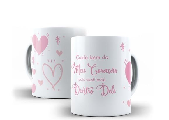 Caneca Dia dos Namorados Cuide bem do meu Coração ...