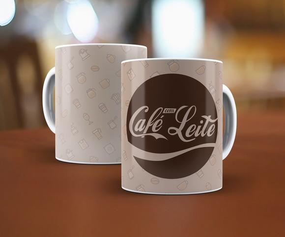 Caneca café com Leite ( Estilo Coca-Cola)