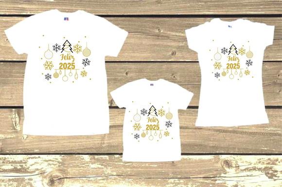 Kit com 3 Camisetas Feliz 2025