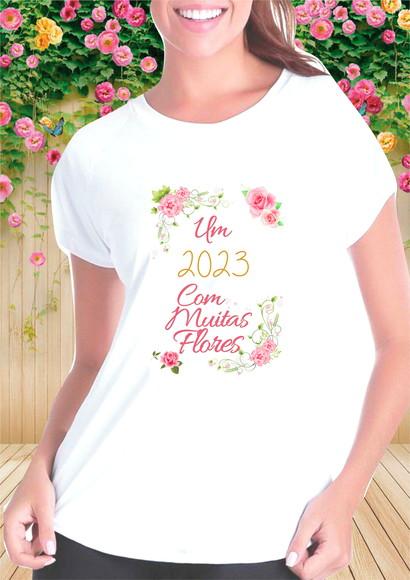 Camiseta Um 2024 com Muitas Flores
