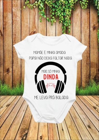 Body para Bebê Só a Dinda me leva pra Balada