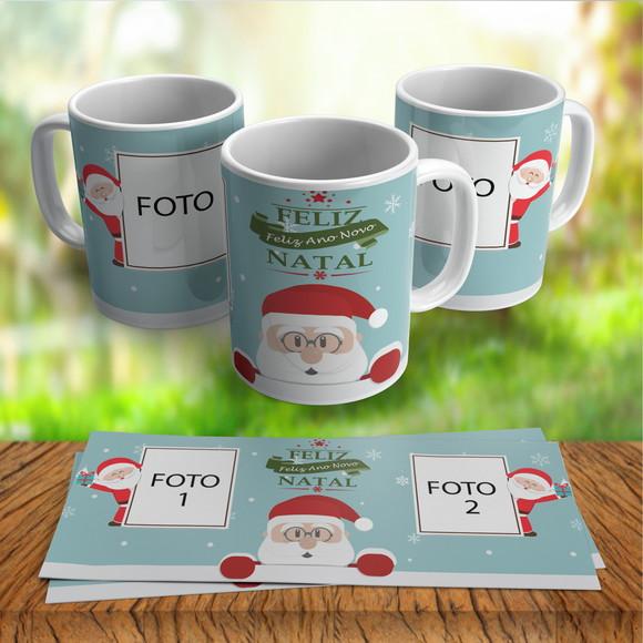 Caneca Personalizada Natal com 2 Fotos