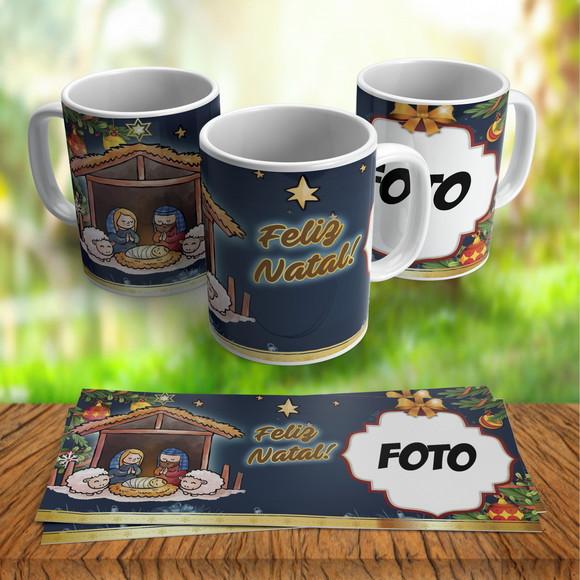 Caneca Personalizada Feliz Natal com Foto