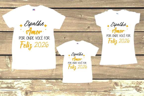 Kit 3 Camisetas Espalhe Amor Por Onde Você For Feliz 2026
