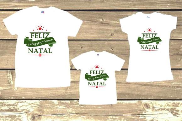 Kit 3 Camisetas Feliz Natal