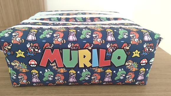 Estojo Escolar Super Mario Bros com 3 Zíperes